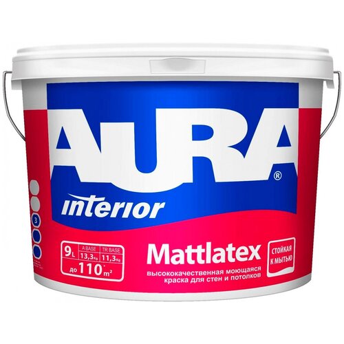 Краска акриловая Aura Interior Mattlatex матовая белый 9 л 9 кг