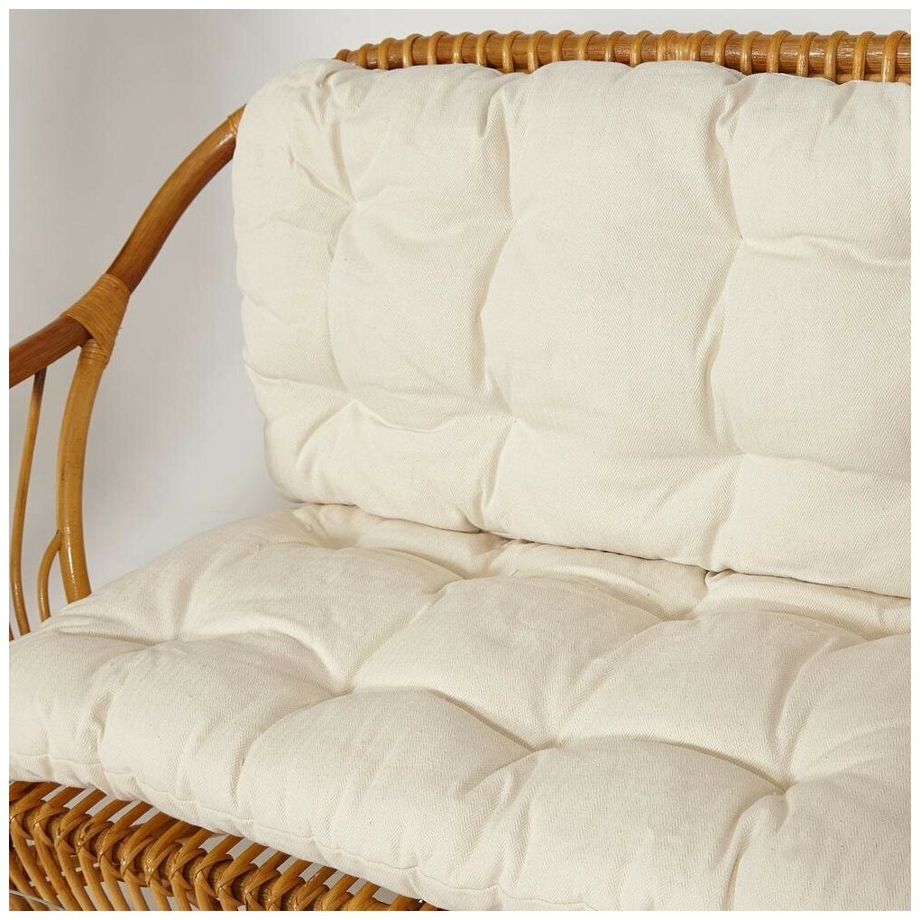 Комплект TetChair" NEW BOGOTA " ( диван + 2 кресла + стол со стеклом ) /с подушками/ ротанг, кр:61х67х78,5см, дв:108х66х78,5см, ст:D60х56,5см, coco brown (коричневый кокос) - фотография № 18