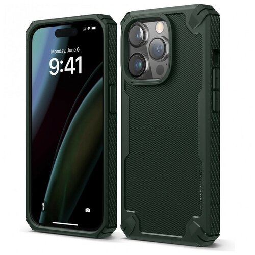 Чехол Elago Armor silicone для iPhone 14 Pro, цвет Темно-зеленый (ES14AM61PRO-DGR)