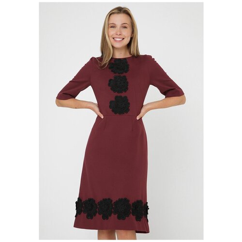 фото Платье мадам т, размер 48, бордовый