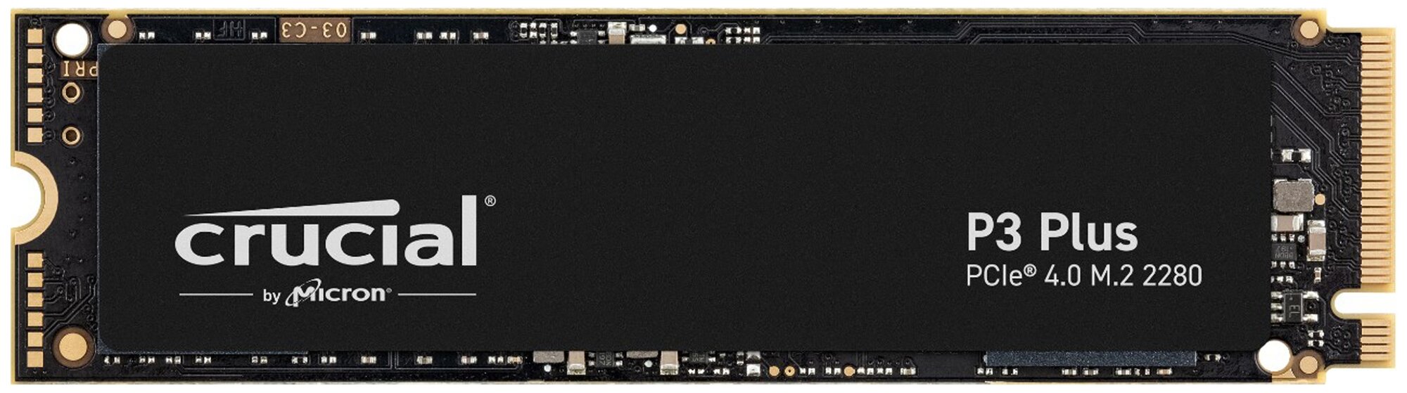 Твердотельный накопитель SSD Crucial P3 Plus 1TB PCIe M.2 2280 SSD NVMe (PCIe Gen 4 x4), 3D NAND, R/W 3600/5000MB/s, TBW 220, DWPD 0