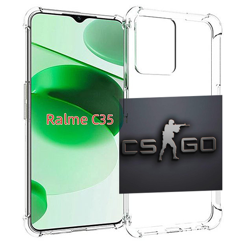 Чехол MyPads CS go логотип мужской для Realme C35 / Narzo 50A Prime задняя-панель-накладка-бампер