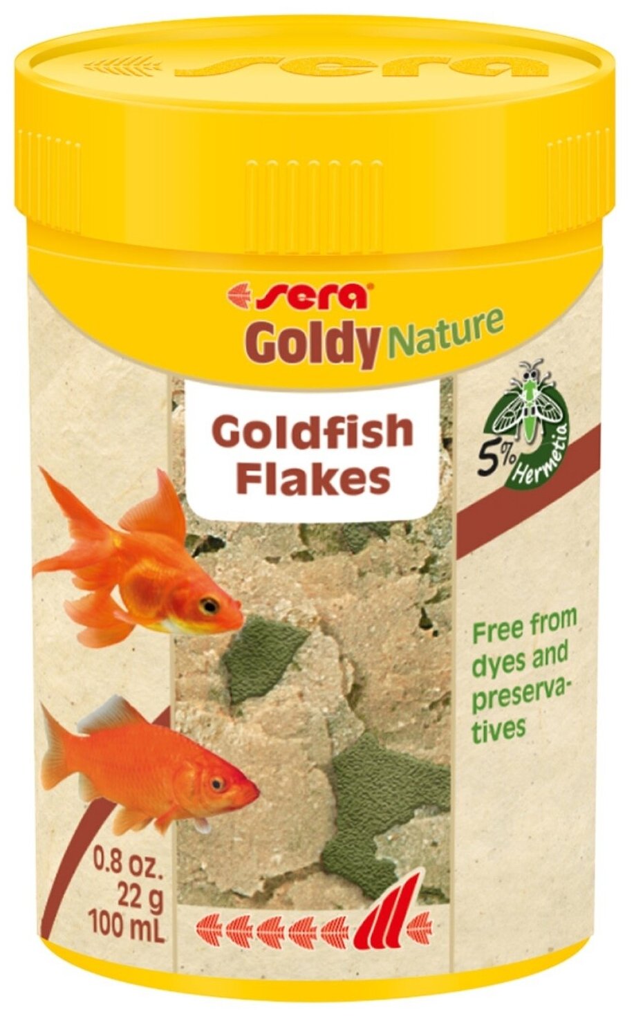 Корм сухой в хлопьях Sera Goldy Nature для золотых рыб, 100 мл, 22 гр