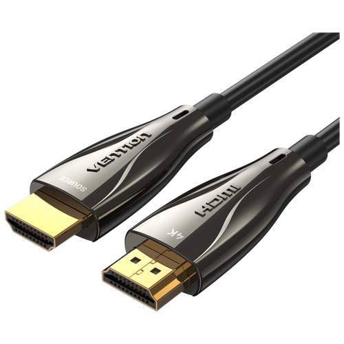 Vention оптоволоконный кабель HDMI v2.0 19M/19M для монитора, компьютера, телевизора с поддержкой 4K/60 Гц, черный, 30м