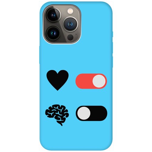 Силиконовый чехол на Apple iPhone 14 Pro / Эпл Айфон 14 Про с рисунком Brain Off Soft Touch голубой силиконовый чехол на apple iphone 14 plus эпл айфон 14 плюс с рисунком brain off soft touch розовый