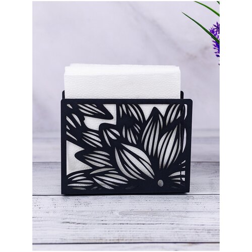 Салфетница кухонная на стол металлическая вертикальная черная 33 удобства 102001ч