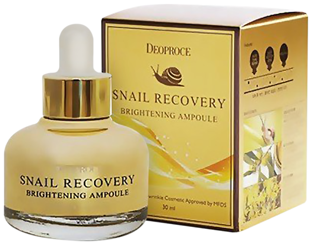 Сыворотка на основе муцина улитки Deoproce Snail Recovery Brightening Ampoule 30гр - фото №6