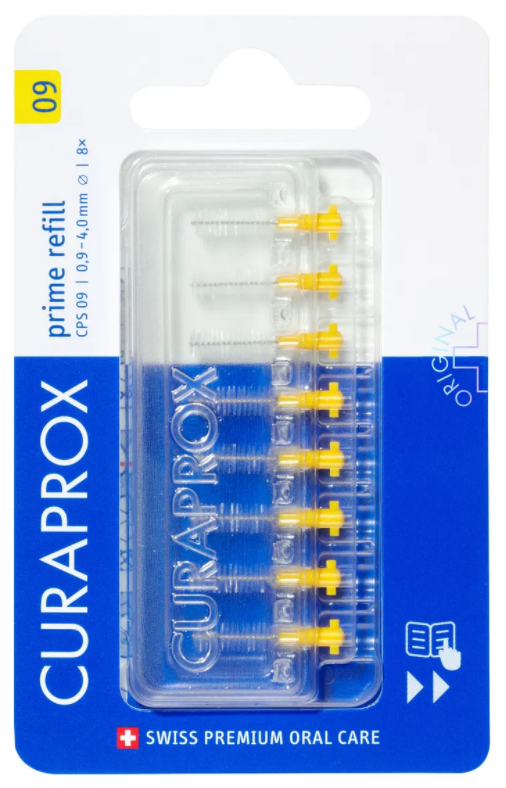 Ершик межзубный CURAPROX Prime Refill, 0.9 мм (8 шт) (желтый)