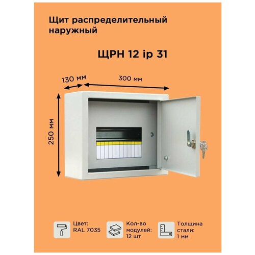 Щит/Щиток/Шкаф металлический ЩРН 12 IP31 (250х300х125)