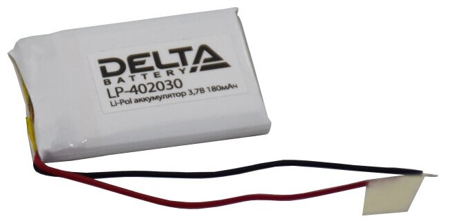 Аккумулятор призматический Delta LP-402030 (Li-Pol) 180 мАч 3,7В для телефон / планшет / плеер / игрушки / квадрокоптеры