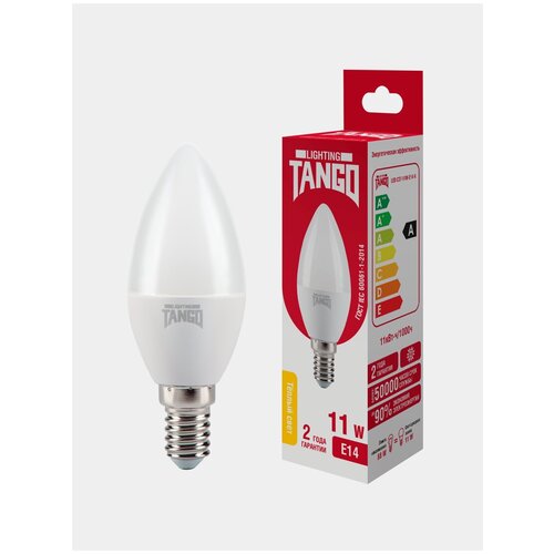 лампа светодиодная 11W E14 свеча 3000K 220V (TANGO LED C37-11W-E14-N) TANGO