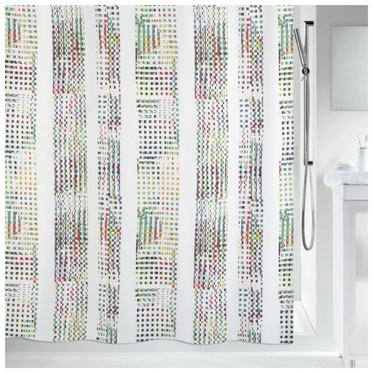 Штора для ванной комнаты Spirella Analog, 180x200см, полиэстер, цвет многоцветие