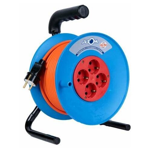Удлинитель электрический силовой катушка 30м 4роз ПВС 315 Атом 40173 3547₽