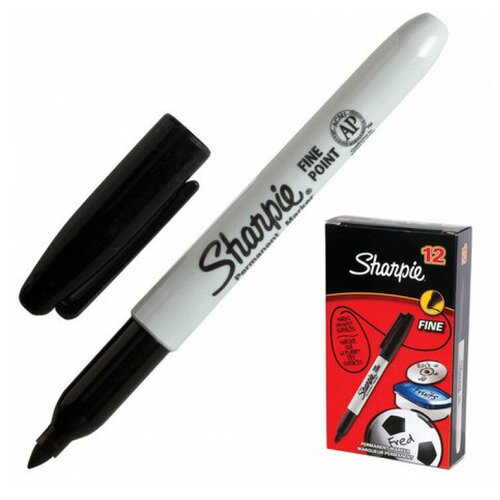 Маркер перманентный SHARPIE (США) черный, Fine, круглый наконечник, 1 мм, S0810930