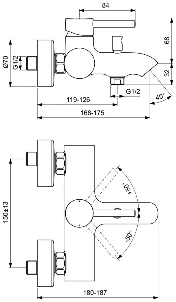 Смеситель для ванны Ideal Standard Ceraline BC199U4 - фото №5