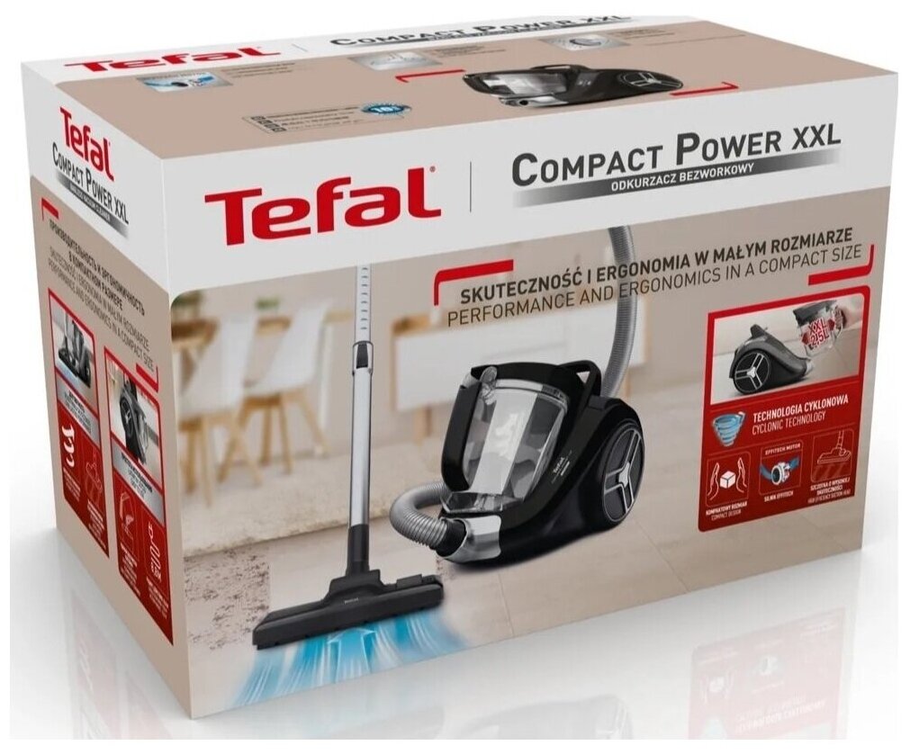 Пылесос Tefal Compact Power XXL TW4825EA, 550Вт, черный [7211004537] - фото №6