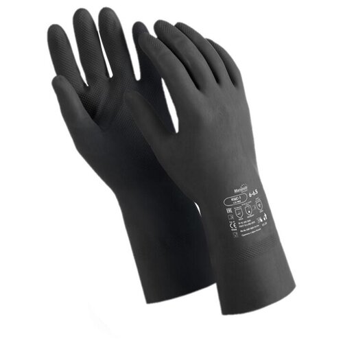 Перчатки защитные латекс, черный Manipula КЩС-1 (L-U-03/CG-942) р.9 перчатки облегченные mod 1 черный р р l stich profi россия