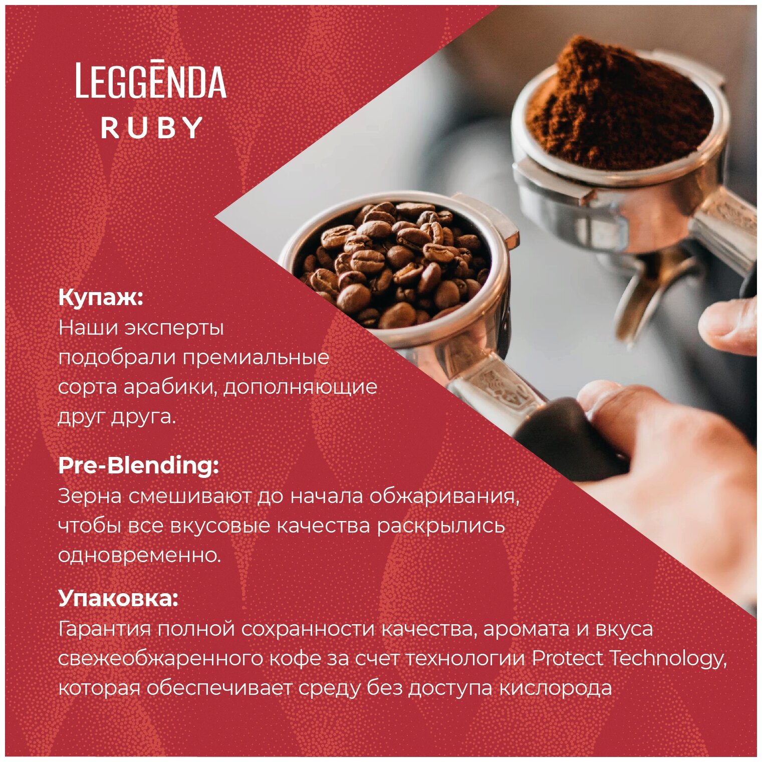 Кофе натуральный жареный молотый Poetti Leggenda Ruby 250 гр - фотография № 5