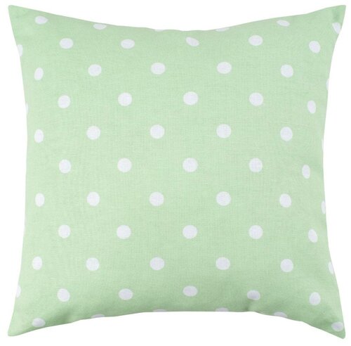 Подушка декоративная на молнии Green polka dot, горох, зеленый; размер: 40 х 40