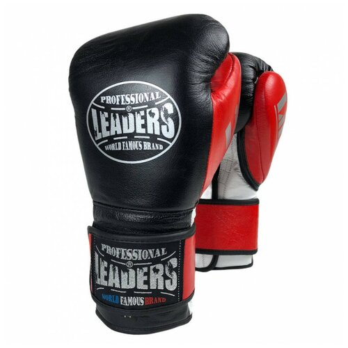 Перчатки боксерские LEADERS LiteSeries (черно-красные) (14 oz) боксерские перчатки leaders hero