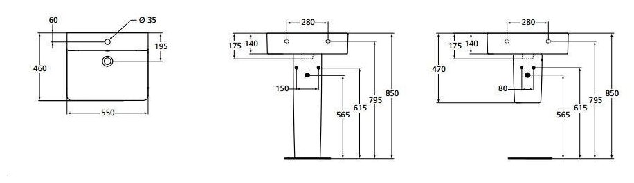 Раковина подвесная Ideal Standard CONNECT 55х46х17.5 керамика, цвет Белый (E784401) - фотография № 4