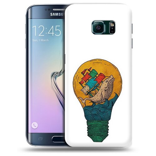 Чехол задняя-панель-накладка-бампер MyPads кит в лампочке с парусами для Samsung Galaxy S6 Edge противоударный