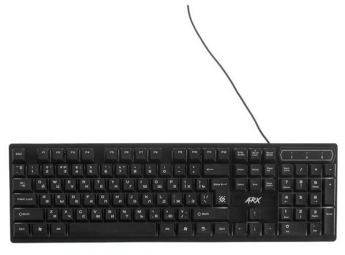 Клавиатура Defender Arx GK-196L игровая проводная подсветка 104 клавиши USB чёрная