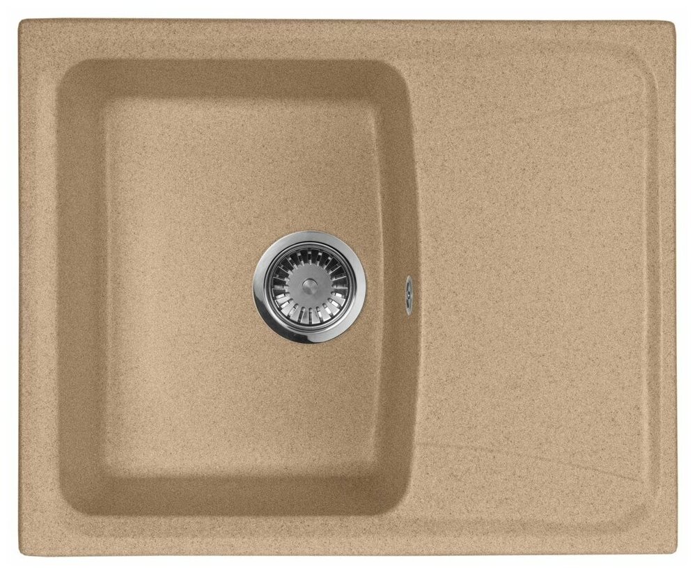 Кухонная мойка AquaGranitEx песочная M-17К прямоугольная с крылом/302 - фотография № 2