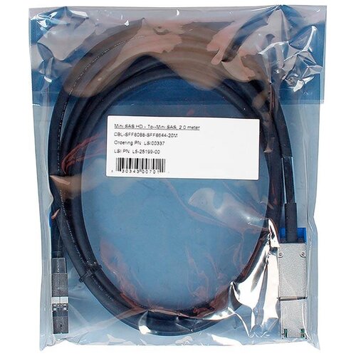 Кабель Broadcom Кабель CBL-SFF8644-8088-20M (LSI00337 / L5-25199-00 ) SFF8644 to SFF8088 6g external mini sas sff 8088 to sff 8088 cable 100 ohm 2 m 6 6ft