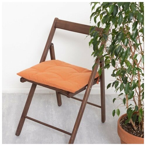 Сидушка на стул Kitchen 42х42 см, цвет оранжевый, 100% хлопок, саржа 220 г/м2