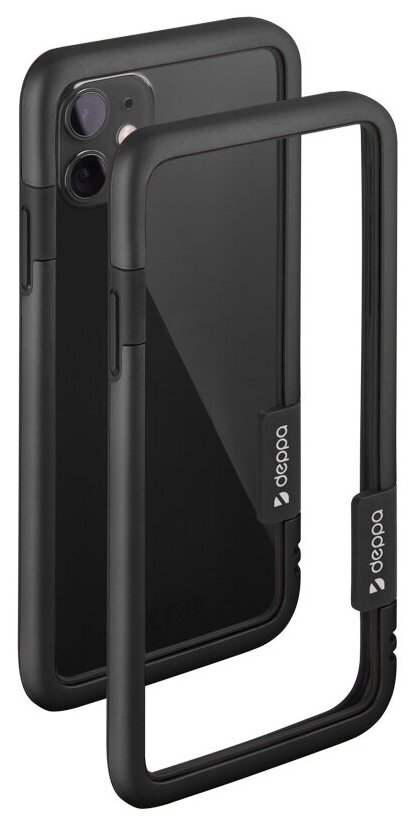 Бампер защитный Soft Bumper для Apple iPhone 11, чёрный, черный, Deppa 870057