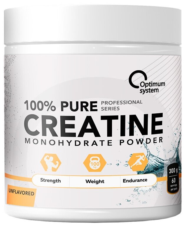 Optimum System 100% Pure Creatine Monohydrate без вкуса, 300 г