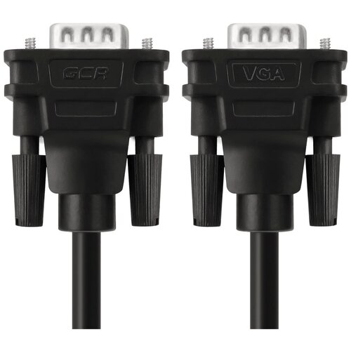 GCR Кабель SVGA 7.0m чёрный, ферритовые кольца, OD8.0mm, 15M / 15M Premium, 28/28 AWG, двойной экран