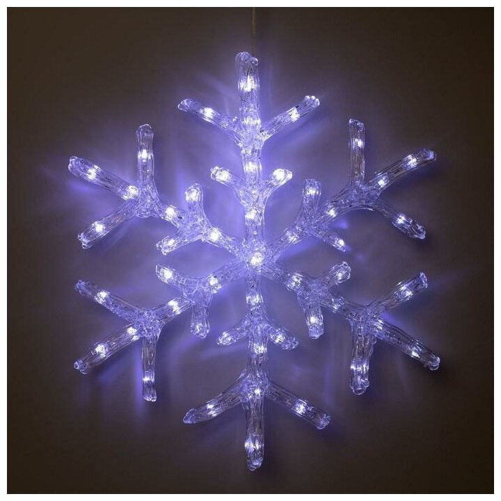 Светодиодная фигура «Снежинка» 39 см акрил 50 LED 220 В свечение белое