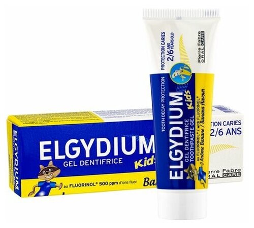 Паста-гель зубная для детей от 2 до 6 лет Защита от кариеса Kids Banana Elgydium/Эльгидиум 50мл