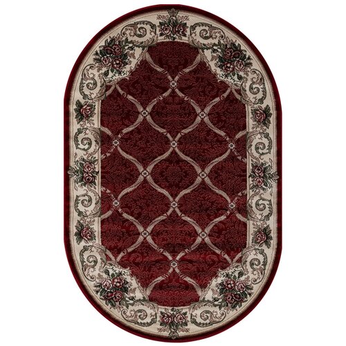 Ковер 250х400 см Овал D468 RED COLIZEY Красный коврик комнатный прикроватный для спальни, для детской и гостиной, на кухню, в прихожую