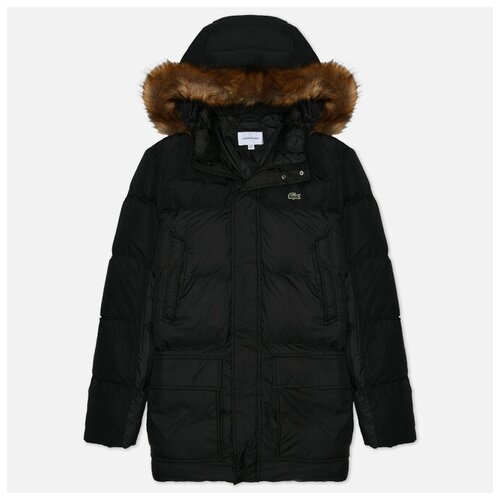 Мужская куртка парка Lacoste Detachable Hooded Waterproof Coat чёрный, Размер 54