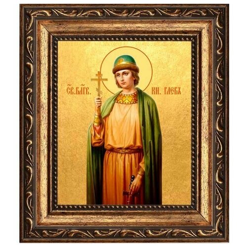 икона святой благоверный князь глеб 21 х 29 см Глеб Святой благоверный князь. Икона на холсте.