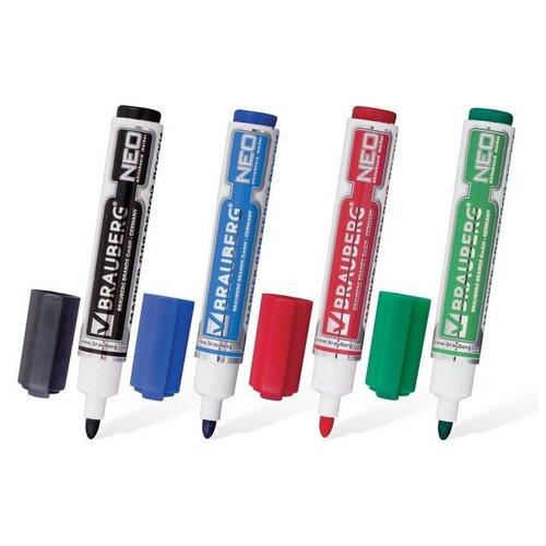 Набор маркеров для доски 4 цвета, BRAUBERG 5.0 мм