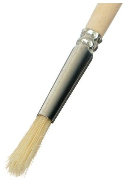Кисть Щетина круглая № 4 (диаметр обоймы 4 мм; длина волоса 18 мм), деревянная ручка, Calligrata
