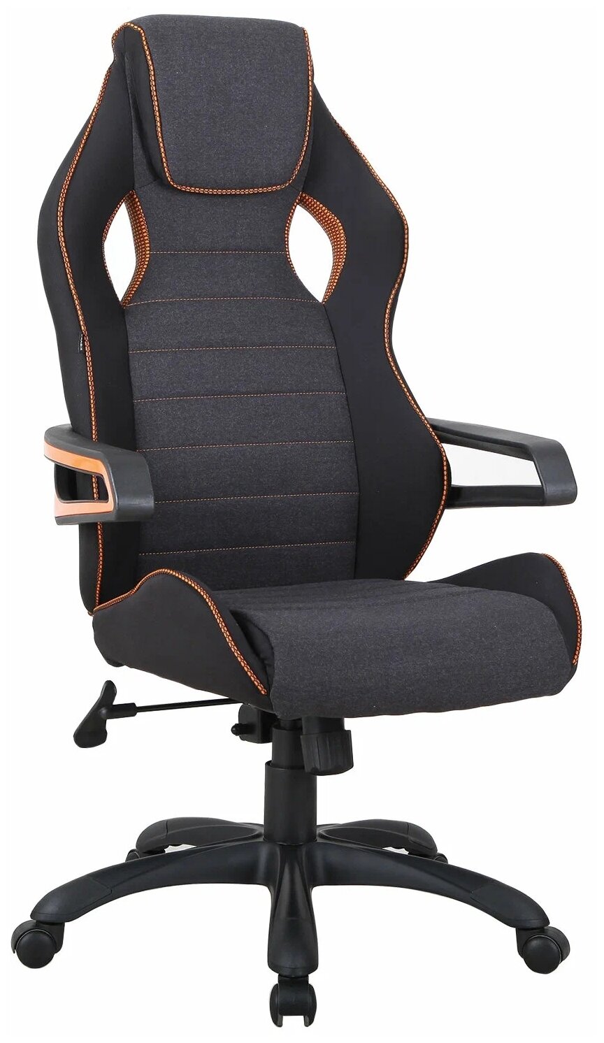 Кресло геймерское BRABIX "Techno Pro GM-003", ткань, черное/серое, вставки оранжевые
