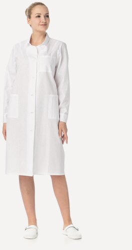 Изображение товара Халат женский хлопчатобумажный (белый, ГОСТ) (размер 40-42, рост 158-164)