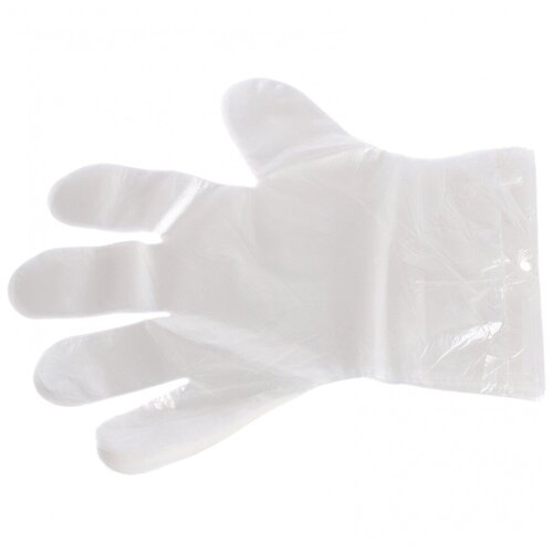 Перчатки одноразовые полиэтиленовые прозрачные 100 шт 50 пар L Россия 301₽