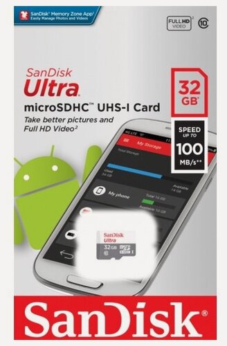Изображение товара Карта памяти Sandisk micro SDHC 32Gb Ultra Class 10 UHS-I (100/10 MB/s)
