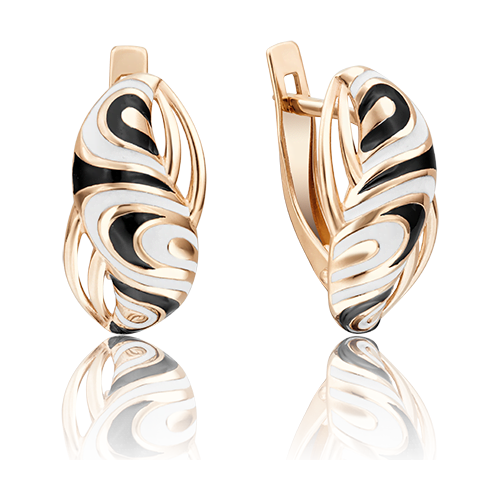 Серьги PLATINA из золота 585 пробы с эмалью