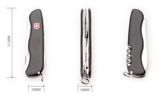 Нож перочинный Victorinox Nomad (0.8353.3) 111мм 11функций черный карт.коробка - фото №3