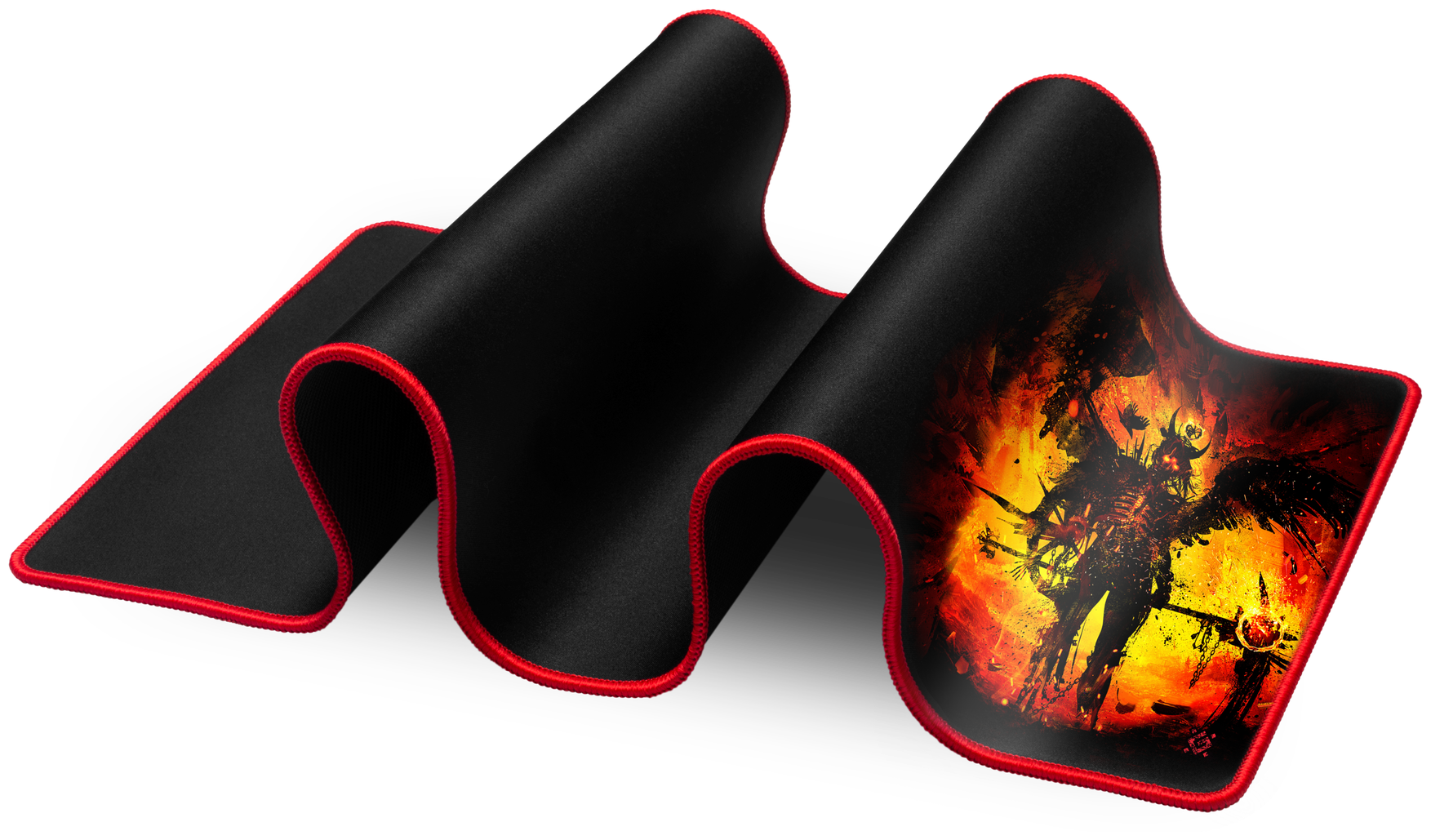 Коврик для мыши Defender Warrior, XL, черный/красный [50563] - фото №1