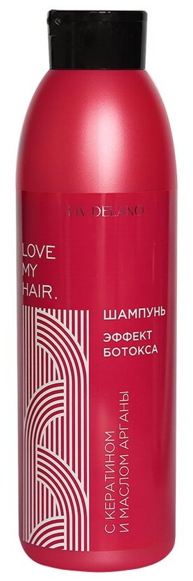 LivDelano LOVE MY HAIR Шампунь эффект ботокса с кератином и маслом арганы, 1000 мл
