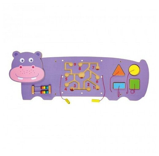Настенная игрушка-бизиборд Viga Toys Бегемот (50470) - фото №1