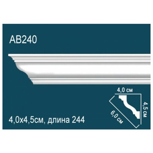 Карниз Perfect потолочный 40x45 мм полиуретановый плинтус под покраску AB240-1 шт